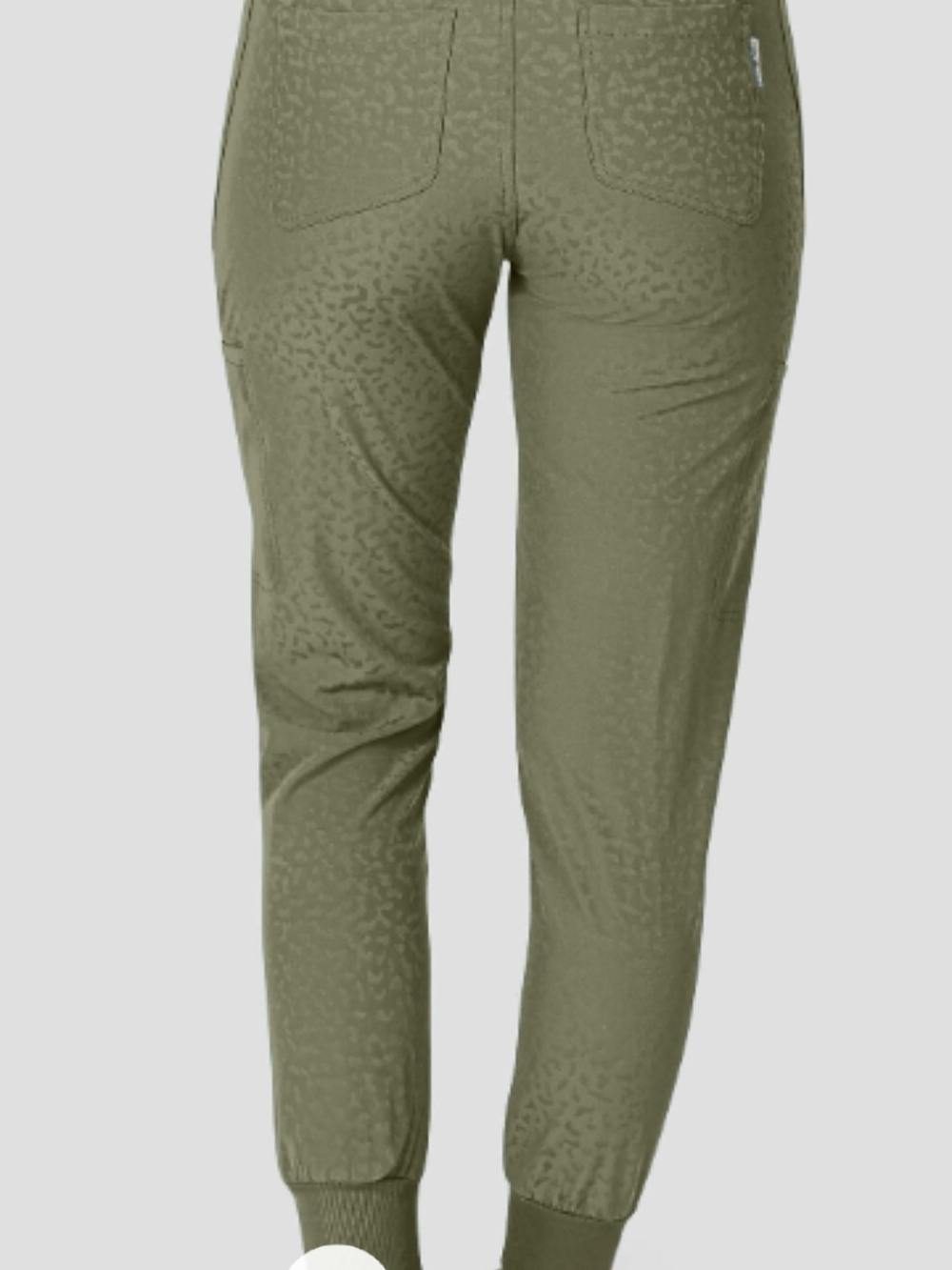 Ava Therese Olive Green Leopard Print Scrub Set With Joggers - Picture 5 of 5